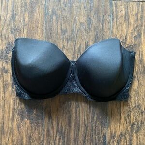 Lilyette Black Strapless Bra Size 38DD